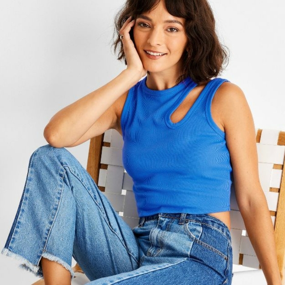 Ribbed Cut Out Crop Tank Top - Future Collective with Kahlana Barfield by Target - Picture 2 of 3